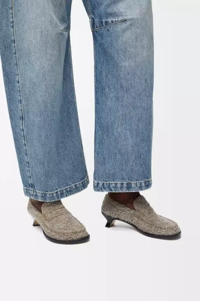 Mocassins Campo en daim brossé vert kaki