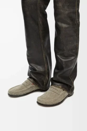 Mocassins Campo en daim brossé vert kaki