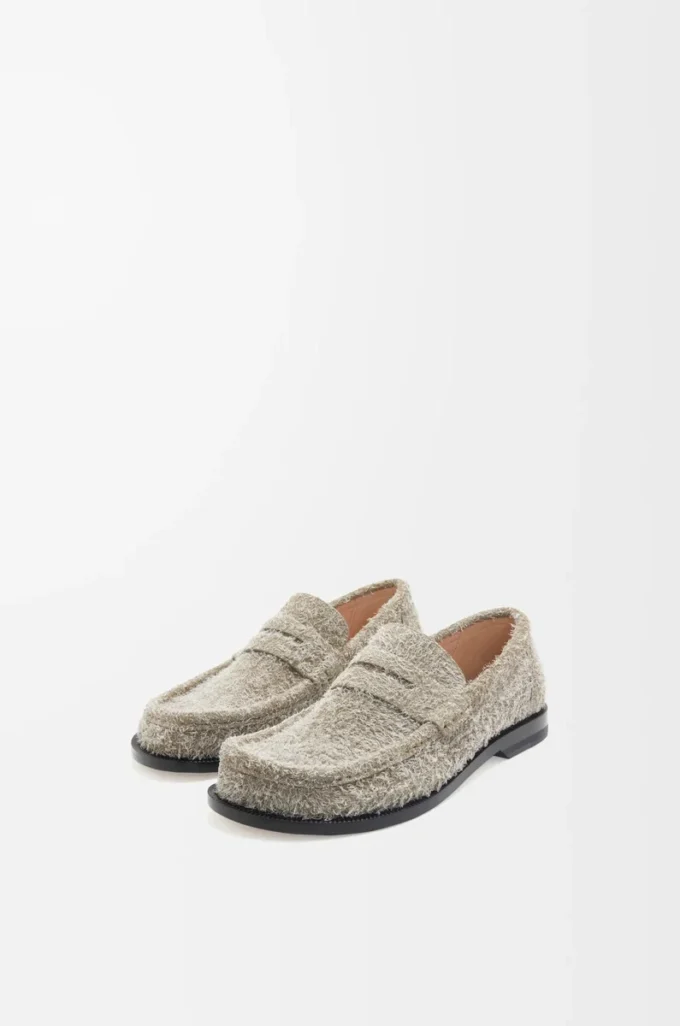 Mocassins Campo en daim brossé vert kaki