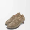 Mocassins Campo en daim brossé vert kaki