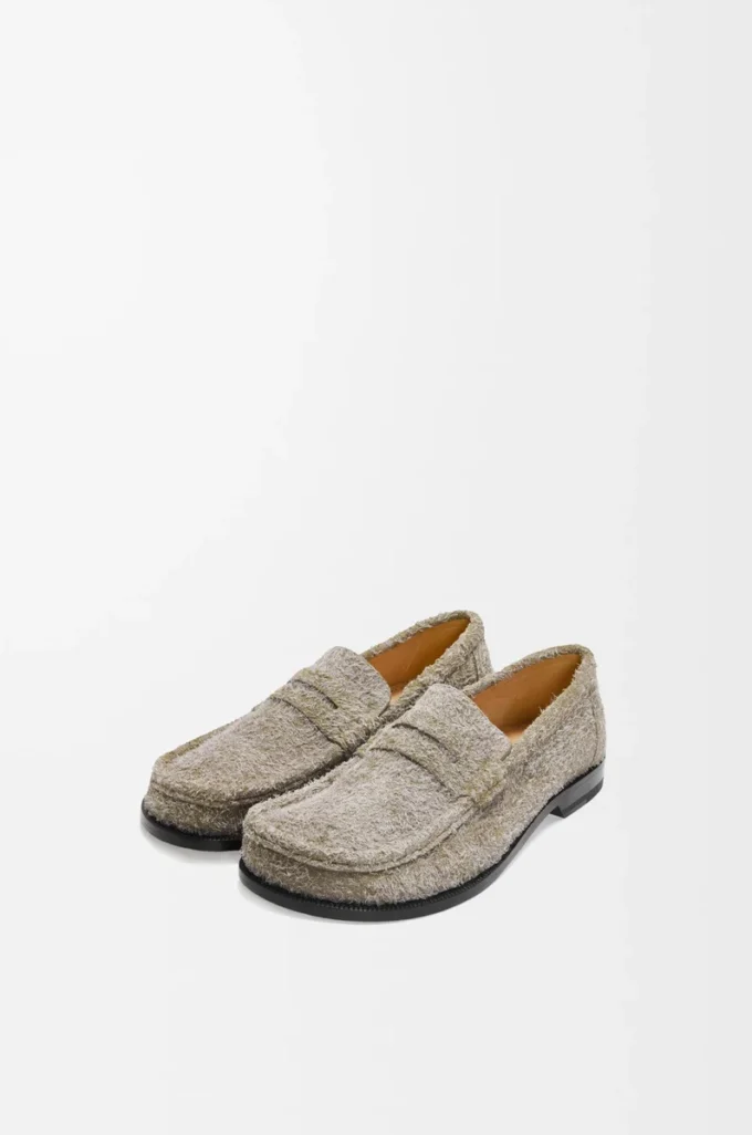 Mocassins Campo en daim brossé vert kaki