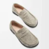 Mocassins Campo en daim brossé vert kaki