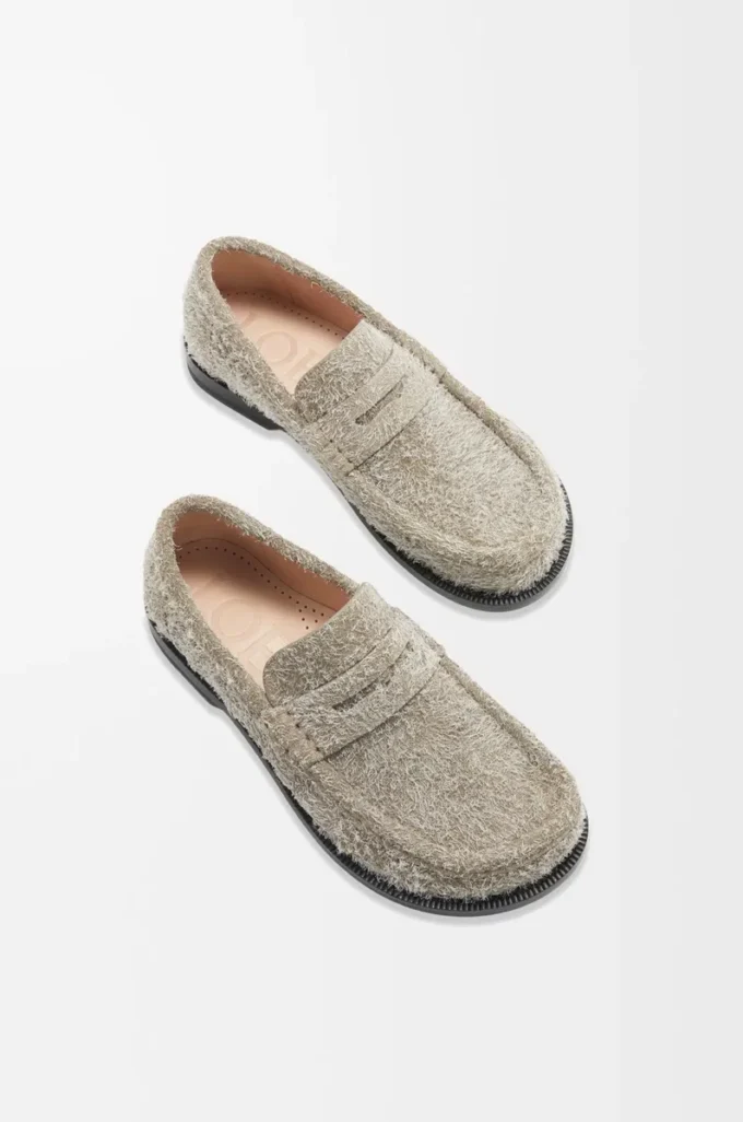 Mocassins Campo en daim brossé vert kaki