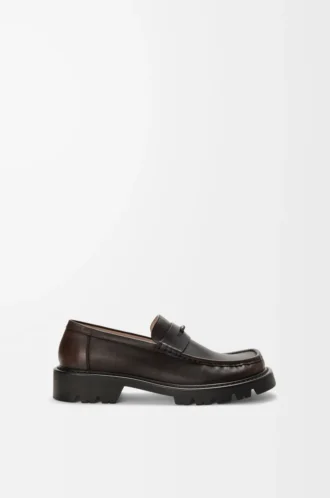 Mocassins Sierra en cuir de veau brossé Dark Brown