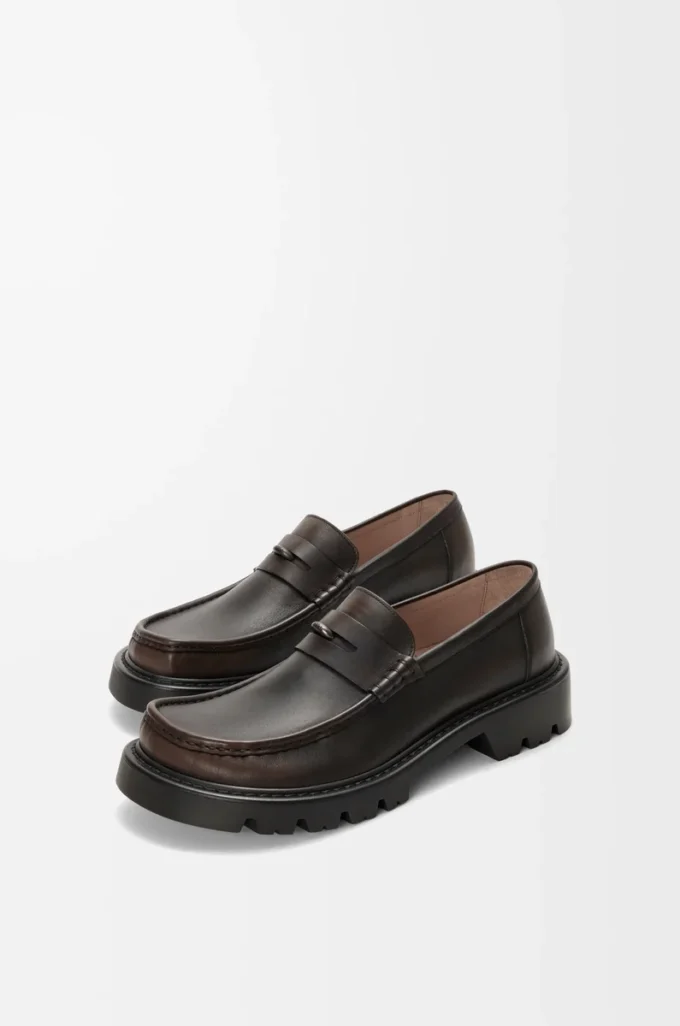 Mocassins Sierra en cuir de veau brossé Dark Brown