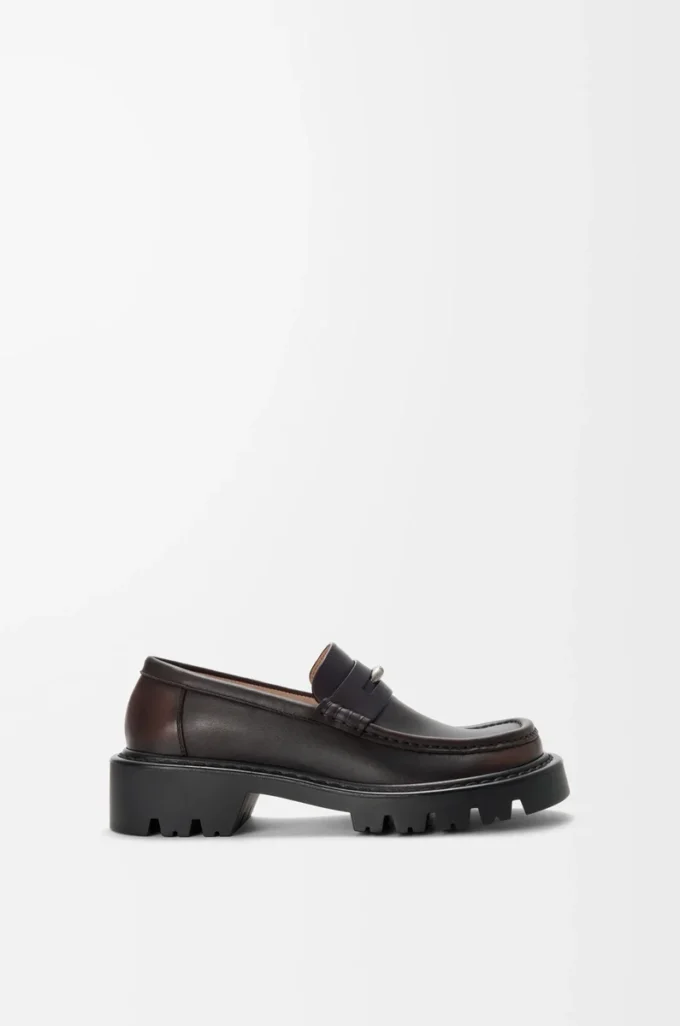 Mocassins Sierra en cuir de veau brossé marron foncé