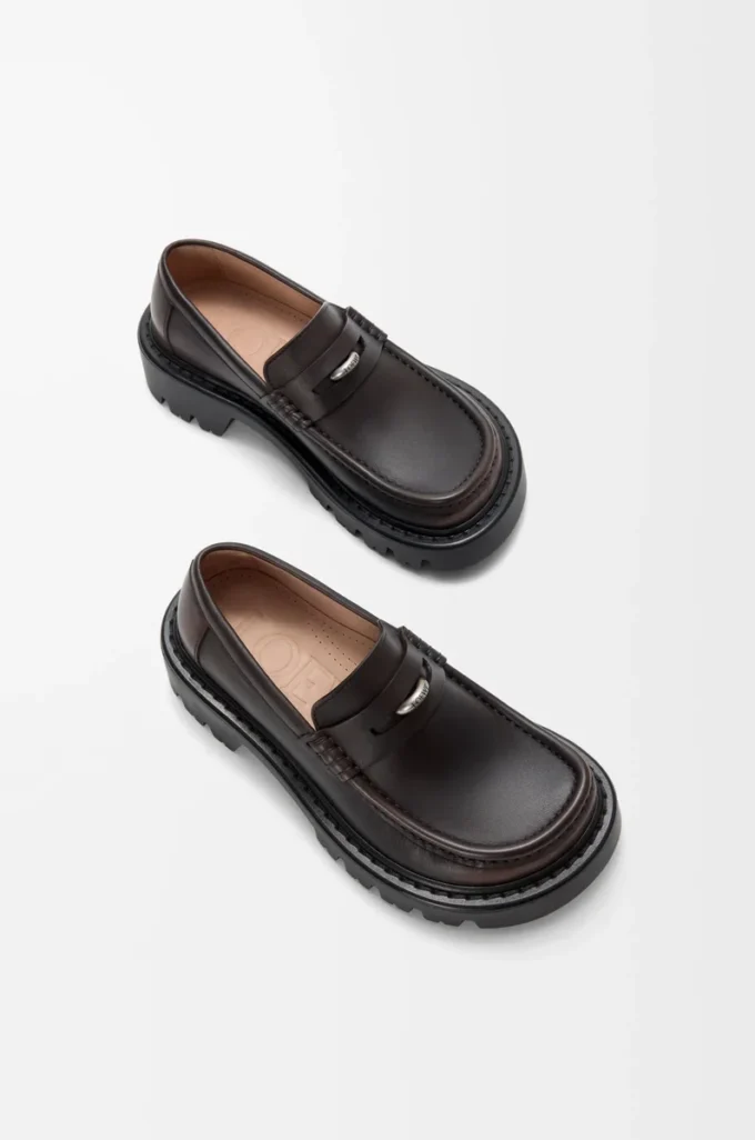 Mocassins Sierra en cuir de veau brossé marron foncé