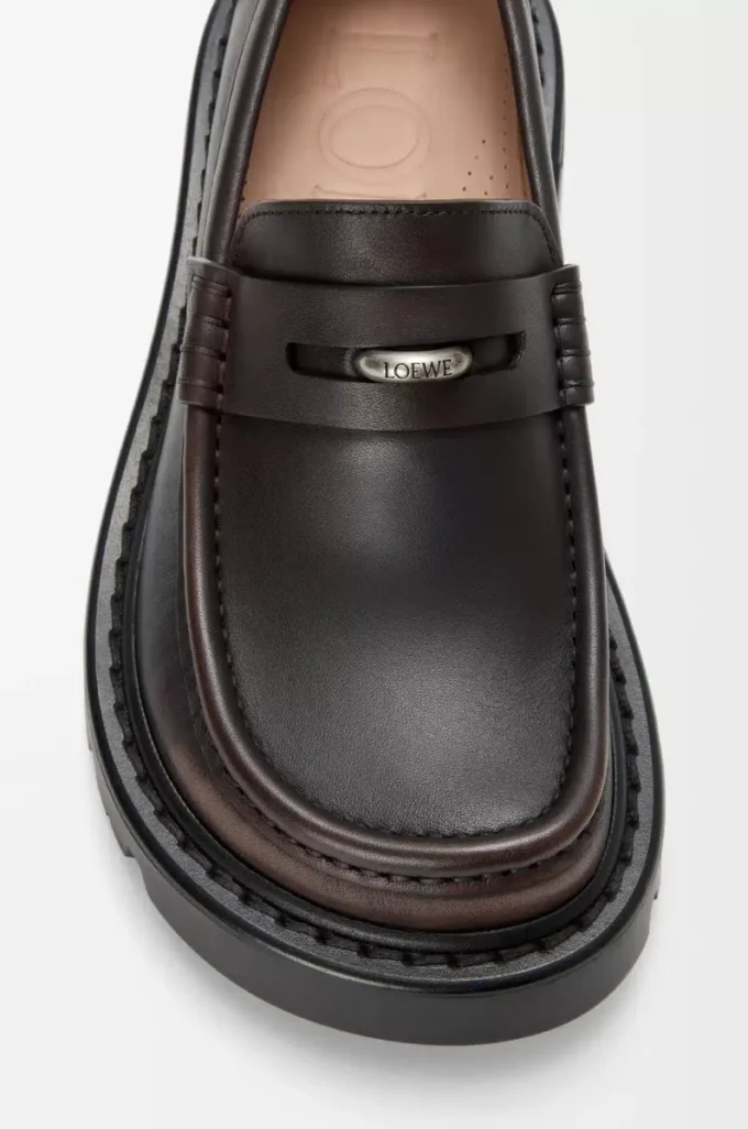 Mocassins Sierra en cuir de veau brossé marron foncé