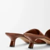 Mule en cuir de veau souple couleur rouille