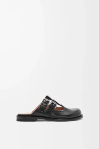 Mule Mary Jane Campo en cuir de veau noir