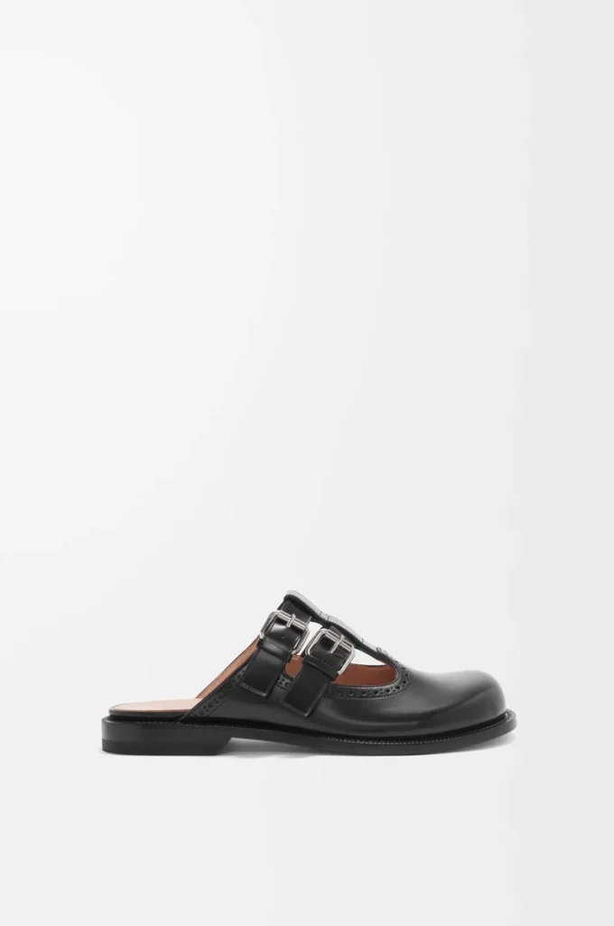 Mule Mary Jane Campo en cuir de veau noir Mule Mary Jane Campo en cuir de veau noir