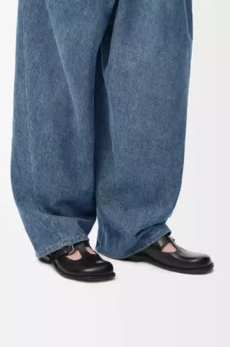 Mule Mary Jane Campo en cuir de veau noir