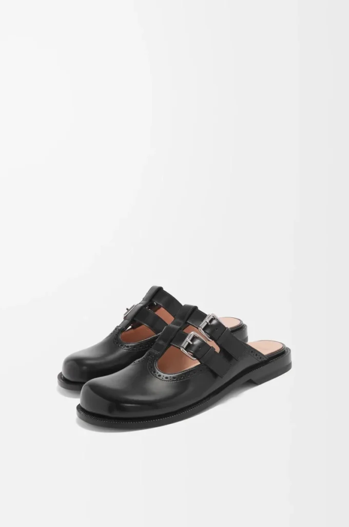 Mule Mary Jane Campo en cuir de veau noir Mule Mary Jane Campo en cuir de veau noir