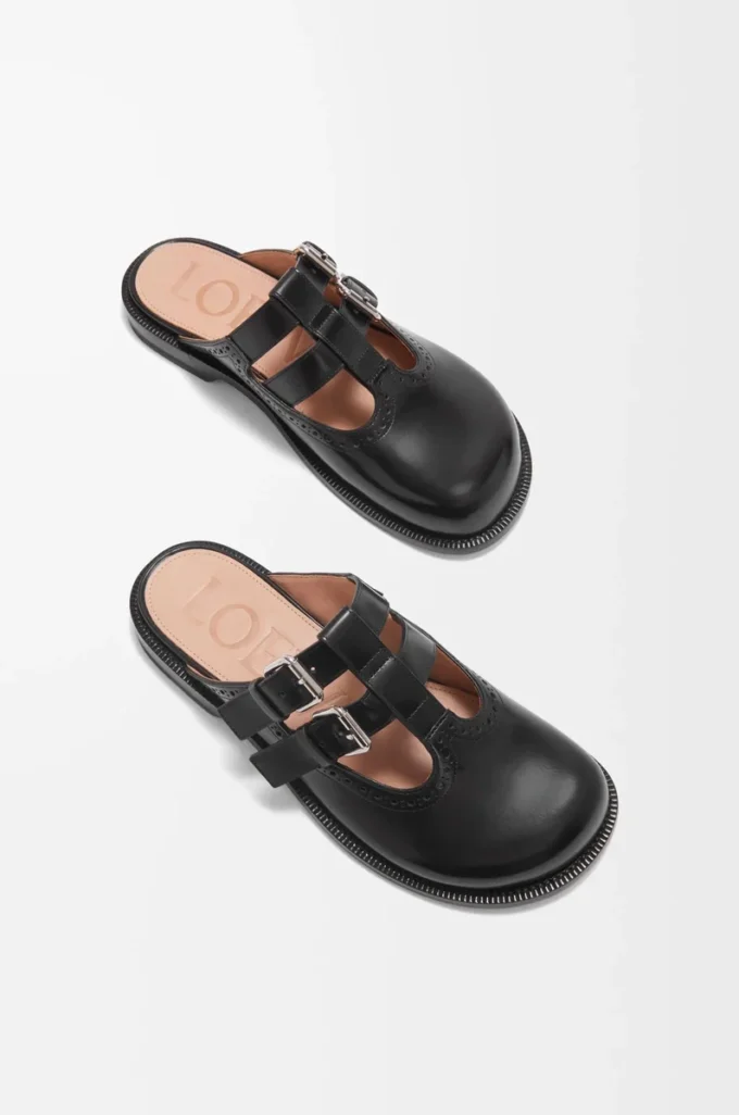 Mule Mary Jane Campo en cuir de veau noir Mule Mary Jane Campo en cuir de veau noir