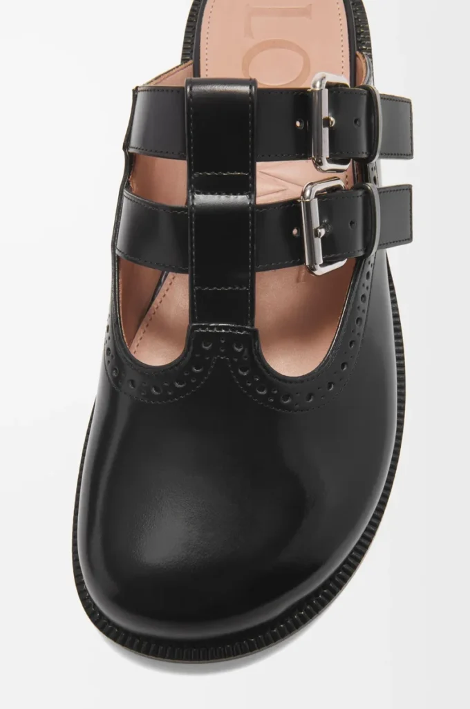 Mule Mary Jane Campo en cuir de veau noir Mule Mary Jane Campo en cuir de veau noir