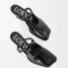 Mule Onda en cuir de veau brossé Noir