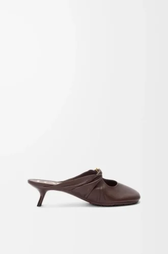 Mule Pebble Soft en cuir d&rsquo;agneau nappa Brownie