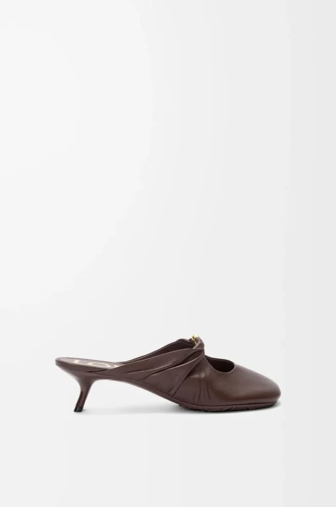 Mule Pebble Soft en cuir d’agneau nappa Brownie Mule Pebble Soft en cuir d’agneau nappa Brownie