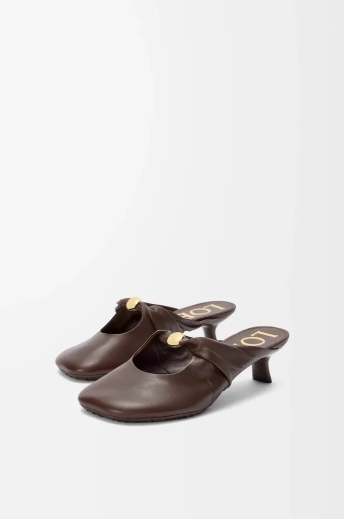 Mule Pebble Soft en cuir d’agneau nappa Brownie Mule Pebble Soft en cuir d’agneau nappa Brownie