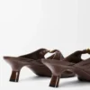 Mule Pebble Soft en cuir d’agneau nappa Brownie Mule Pebble Soft en cuir d’agneau nappa Brownie