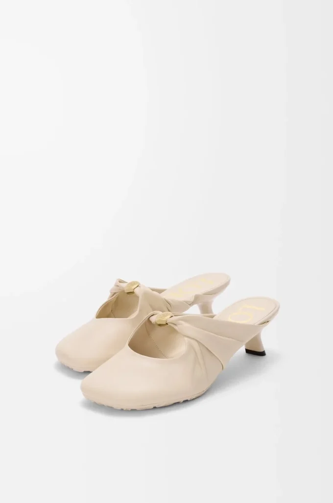 Mule Pebble Soft en cuir d&rsquo;agneau nappa Dough