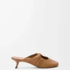 Mule Pebble Soft en cuir d&rsquo;agneau nappa Oak