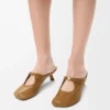 Mule Pebble Soft en cuir d&rsquo;agneau nappa Oak