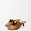 Mule Pebble Soft en cuir d&rsquo;agneau nappa Oak