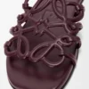Mule Petal Anagram en cuir de veau souple Bordeaux foncé