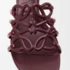 Mule Petal Anagram en cuir de veau souple Bordeaux foncé