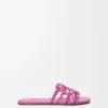 Mules Petal Anagram en cuir de veau souple fuchsia