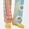 Mules Petal Anagram en cuir de veau souple jaune