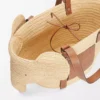 Panier Elephant en raphia et cuir de veau Naturel/Tan