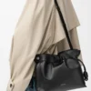 Panta pochette Flamenco moyenne en cuir de veau brillant Noir