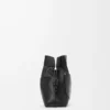 Panta pochette Flamenco moyenne en cuir de veau brillant Noir