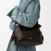 Panta pochette Flamenco moyenne en cuir de veau brillant Vintage Brown