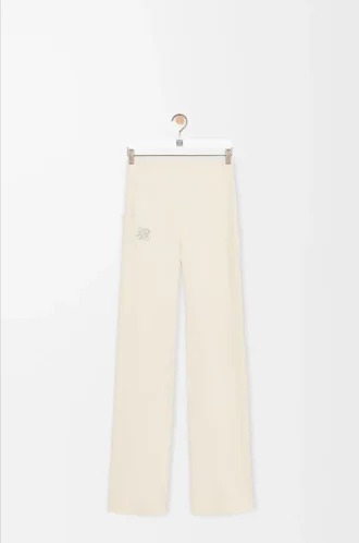 Pantalon bootcut souple en jersey technique ivoire