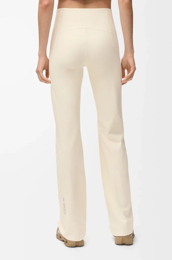 Pantalon bootcut souple en jersey technique ivoire