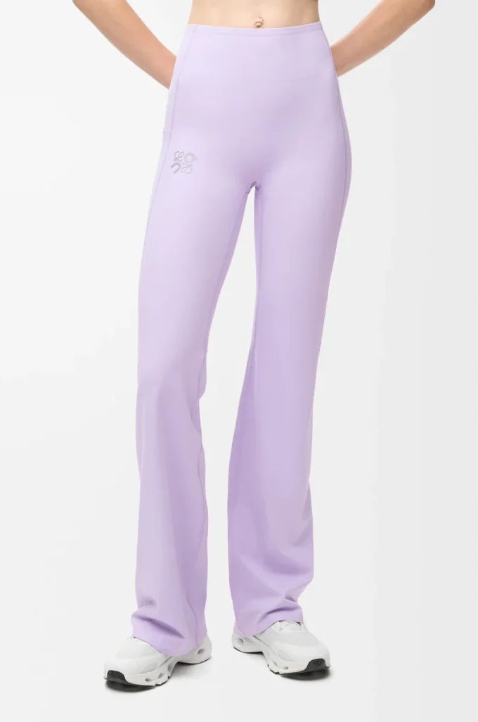 Pantalon bootcut souple en jersey technique lilas
