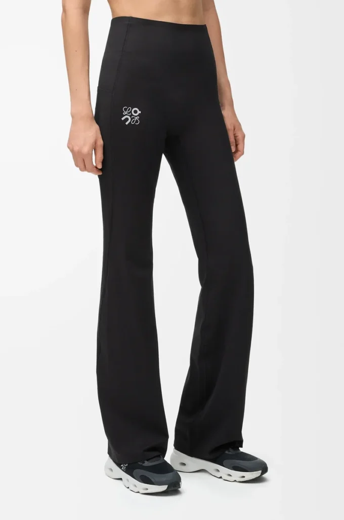 Pantalon bootcut souple en jersey technique noir
