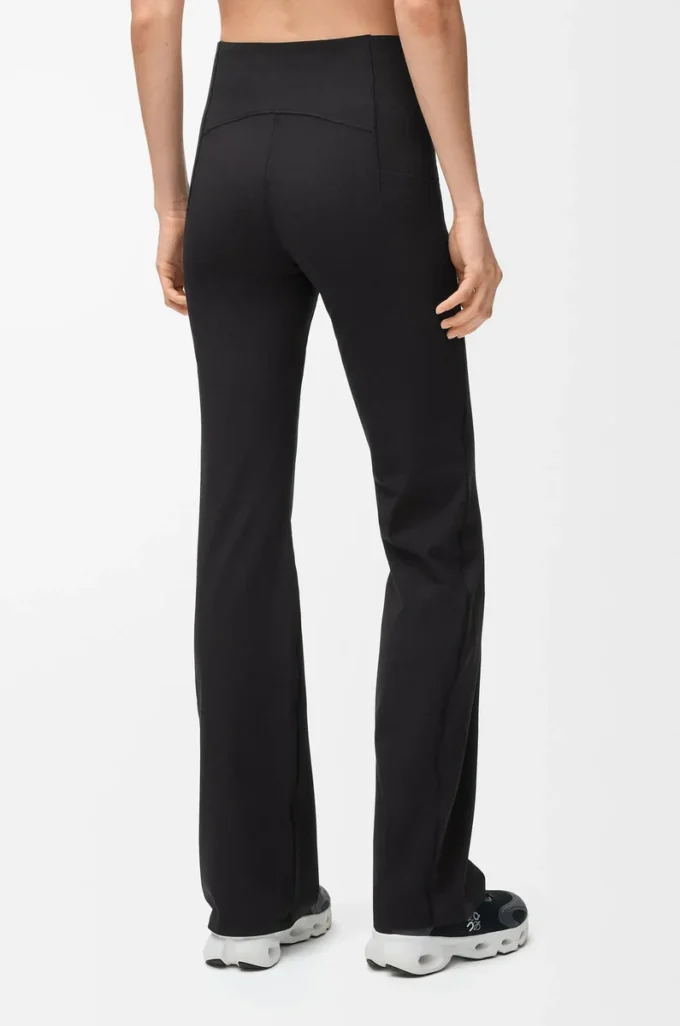 Pantalon bootcut souple en jersey technique noir