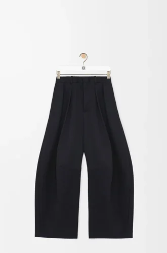 Pantalon bouffant en coton et soie Noir