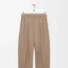 Pantalon bouffant en laine sable
