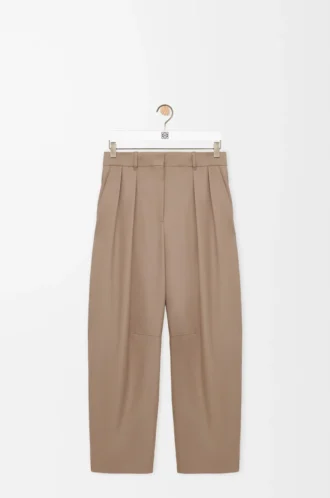 Pantalon bouffant en laine sable