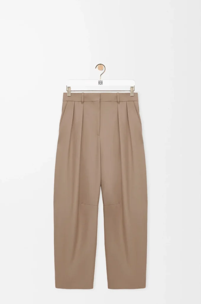 Pantalon bouffant en laine sable