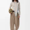 Pantalon bouffant en laine sable