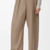 Pantalon bouffant en laine sable