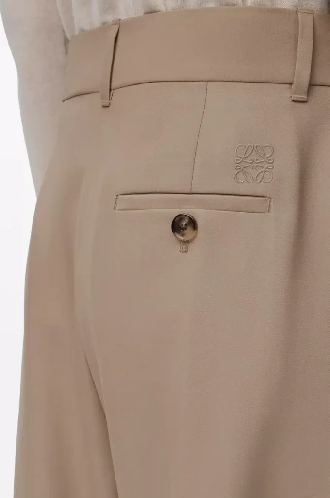 Pantalon bouffant en laine sable