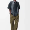 Pantalon cargo en coton vert kaki