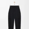 Pantalon cargo en laine Noir